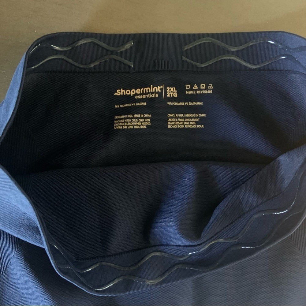 SHAPERMINT Women's High Waisted Shaping Smoothing Leggings Navy Blue Size 2XL - Picture 9 of 12